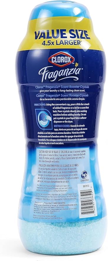 Clorox Fraganzia Laundry Scent Booster Crystals, In-Wash Fragrance Beads for Fresh-Smelling Clothes & Linens, Safe for All Fabrics & Colors, Easy-Pour Bottle, Linen Scent, 70 Oz - 6 Pack
