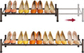 Tajsoon Expandable Shoe Rack for Closet 1 Tier, 28“-41“Adjustable & Stackable Shoe Shelf Storage, Metal Shoe Rack Organizer for Front Door Entrance, Closet, Garage, Entryway, Bronze