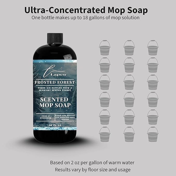 Lapew Frosted Forest Scented Mop Soap - Luxury Floor Cleaner Concentrate for Mopping Tile, Laminate, Vinyl & Hardwood | Streak-Free, Low-Foam | 36 oz