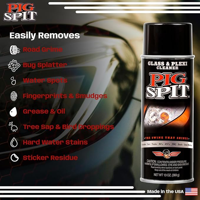 Glass and Plexi Cleaner for a Streak-Free Shine for Home and Automotive Use | 13 oz.| Single