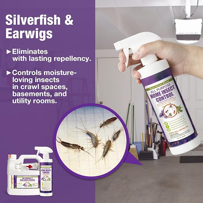 EcoVenger All Purpose Home Insect Control 1/2 Gallon with Trigger Sprayer, for Fleas, Fruit Flies, Gnats, Moths, Roaches, Spiders, Fast Kill