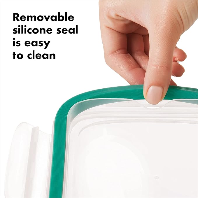 OXO Good Grips 3.5 Cup Smart Seal Glass Rectangle Food Storage Container, Clear (Pack of 2)