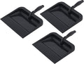 Superio Heavy Duty Plastic Dustpan with Comfort Grip Handle Black, Durable, Lightweight Multi Surface Dust Pan Easy Broom Sweeping, 10 inches Wide, 3-Pack
