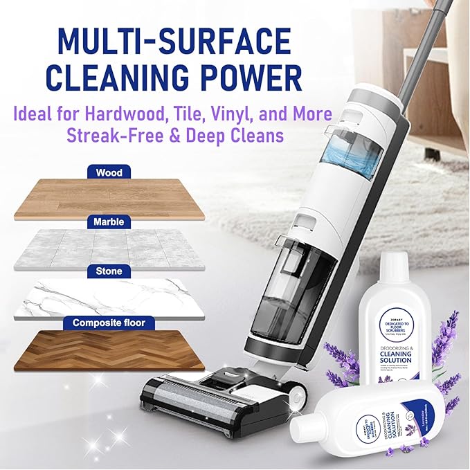 Floor Cleaning Solution Compatible with Tineco Floor One & iFloor Series, 2-Pack 16.9floz Lavender Scent Floor Cleaner Deep Cleans for Multiple Hard Floors