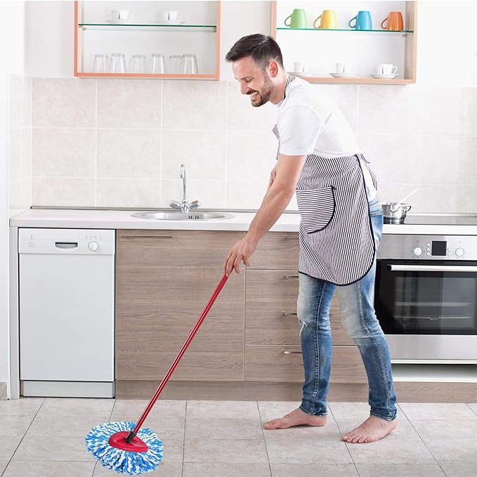 Mop Heads Replacement for O-Ceda Easy Wrin Spin Mop, Microfiber Spin Mop Refills, 4 Packs Mop Head Replacement Easy Cleaning Machine Washable