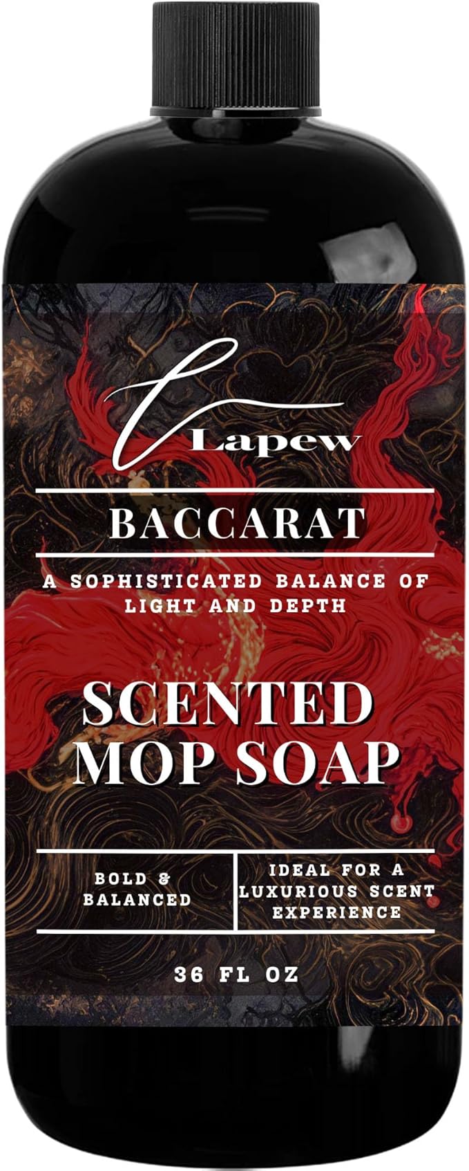 Lapew Baccarat Scented Mop Soap - Luxury Floor Cleaner Concentrate for Mopping Tile, Laminate, Vinyl & Hardwood | Streak-Free, Low-Foam | 36 oz