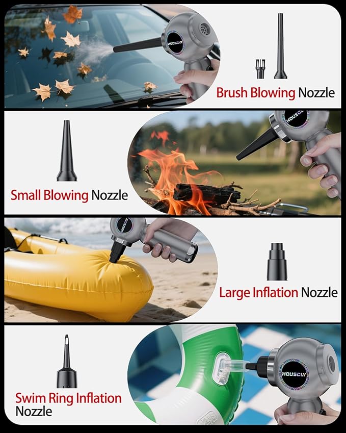 houscly Handheld Car Vacuum Portable Cordless 25000Pa High Power Small Mini Hand Vacuum Rechargeable 4-in-1 Wireless Handheld Vac for Car Office Desktop Home Cleaning Ideal Gifts for Men & Women