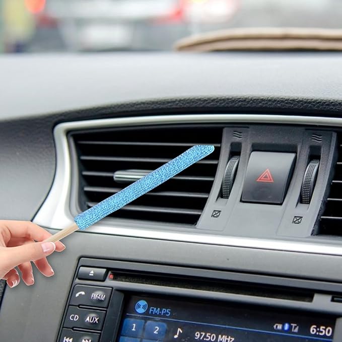 12 Pcs Mini Detail Duster Sticks Crevice Cleaning Tool Brush Microfiber Gap Dust Cleaner for Window, Fan, Blind and Car Vent