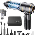 Car Vacuum Portable Cordless 22000PA High Power Handheld Mini Vacuum Cleaner Rechargeable Foldable with Brushless Motor Air Blower Duster Pump for Car Home Office Pet (Gray)