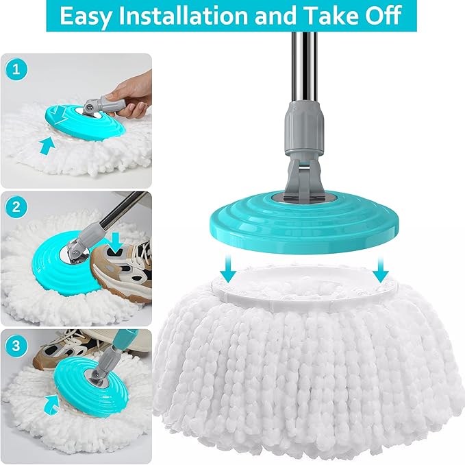 Plastic Mop Base Replacement for RinseWise Spin Mop Bucket,Replacement Mop Parts, Mop Accessories for Household Cleaning, Floor Mop Parts-White