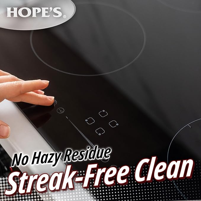HOPE'S Perfect Cooktop Glass and Ceramic Cooktop and Stove Top Cleaner, Fast Acting and Removes Burnt on Stains from Glass Ceramic Smooth Top Ranges with its No Rinse Formula, 10.6 Oz, Pack of 12