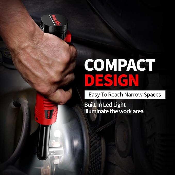 Electric Ratchet Wrench Set, 550 RPM Cordless Ratchet Wrench, 3/8" 18V Power Ratchet Tools with Variable Speed, LED Light, 7 Sockets, 2 Packs 2.0Ah Lithium-Ion Battery and Fast Charger