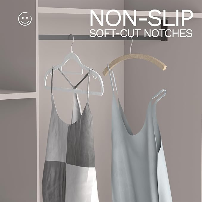 40 Pack Thin Space Saving Hangers, No Slip Clothes Hangers with Non Slip Textured and 360° Hook - Plastic Hanger, Closet Organizer for Shirt, Pants, Suit, Skirt, Coat - Ivory White