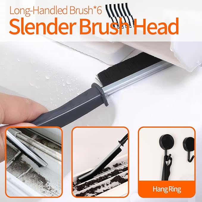 19 Pcs Small Crevice Cleaning Brush Set, Groove Gap Cleaning Tool for Cleaning Kitchen, Bathroom, Corner, Sink, Door, Blinds, Faucets, Window Track,Cup