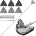 BOOMJOY Wall Cleaner Mop with 82 Inches Long Handle, Baseboard Cleaner Tool Duster with Squeegee, Ceiling Cleaning Tool with 6 Replacement Pads for Painted Walls, Window, Floor