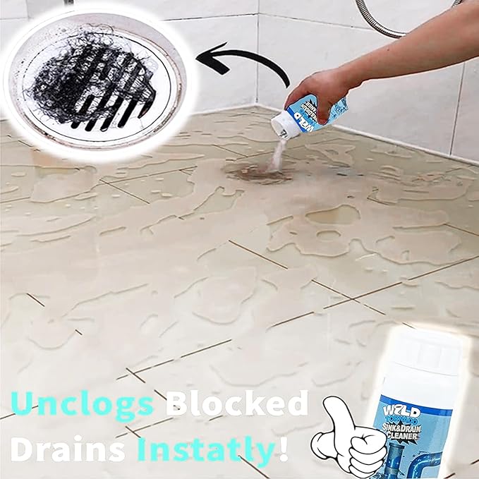 Wild Tornado Pipe Dredge, Powerful Sink and Drain Cleaner Powder, Fast Foaming Drain Cleaner for Kitchen and Pipes Cleaning Tool