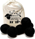 Wool Dryer Balls, New Zealand Dryer Balls Drying Balls Fabric Softener Ball for Laundry（Pack of 6) (Black)