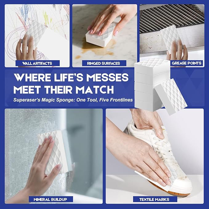Magic Sponge Eraser,Tex-10 Scrub Melamine Sponges, Heavy Duty No Scratches (HD-Weave 10-Pack)