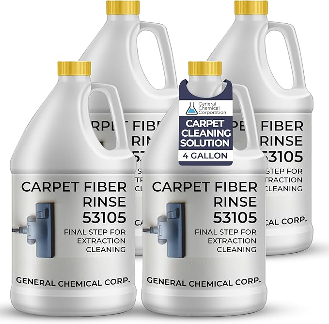 CarpetGeneral- Carpet Fiber Rinse & Odor Neutralizer Solution 53105|Prevent Browning, Bleeding & Odors with Top Carpet Cleaner Liquid|Carpet Fiber Rinse Professional Residue Attracting Agent - Case