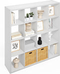 Furinno Simple Cube Storage Organizer, 16-Cube Display Shelf, Open Back Shelving Unit, Storage Shelves, Extra Thick Frame, for Organization and Storage, Living Room, Home Office, White