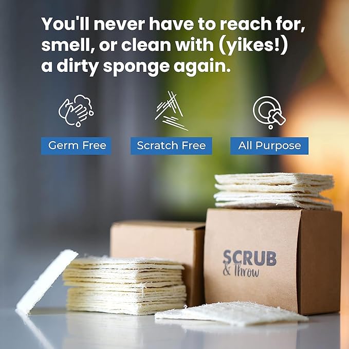 Scrub & Throw Natural Loofah Sponges, Multipurpose Dish Sponges, Non-Scratch Kitchen Sponges, (Pack of 90) for Cleaning Kitchen, Bathroom, and Household