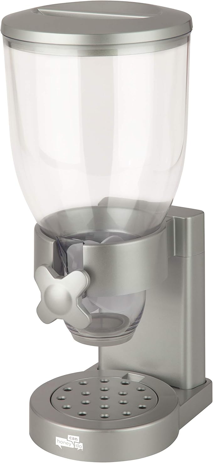 Honey-Can-Do Zevro /GAT102 Indispensable Dry Food Dispenser, Single Control, Silver