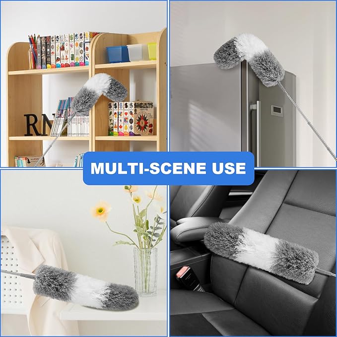 Dusters for Cleaning,Feather Duster with Extension Pole,Ceiling Fan Cleaner Duster,Long Duster Extended Handle,Blind Cleaner Dusting