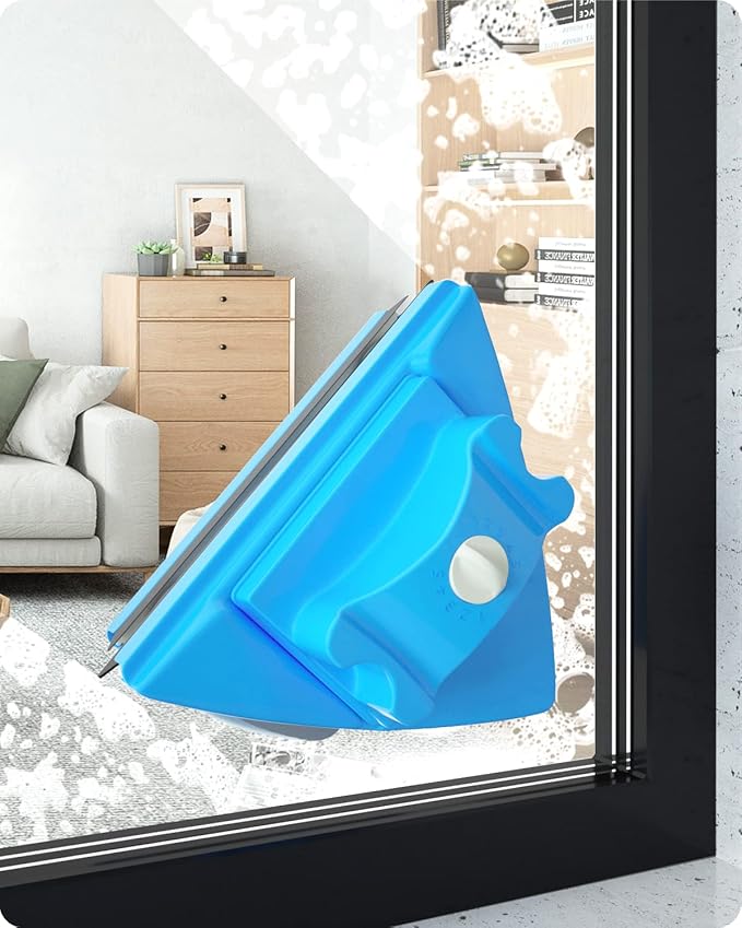 Double Side Magnetic Window Cleaner,Adjustable Magnetic Double Window Glass Wiper Glider Washing Brush Equipment Cleaning Brush Wiper Tools for High-Rise and Car Glazed Windows Thickness 4-30mm