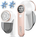 DBC Fabric Shaver with 15000r/Min Powerful Motor, LED Display, 3-Speeds, 6-Leaf Blades, Large Shaving Head Lint Remover for Clothes, Lint Ball, Furniture, Fuzz - Pink & White