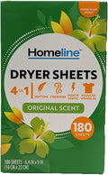 Dryer Sheets, 4-in-1, Softens Freshens Fights Static Reduces Wrinkles, 180 Sheets (Origen Scent)