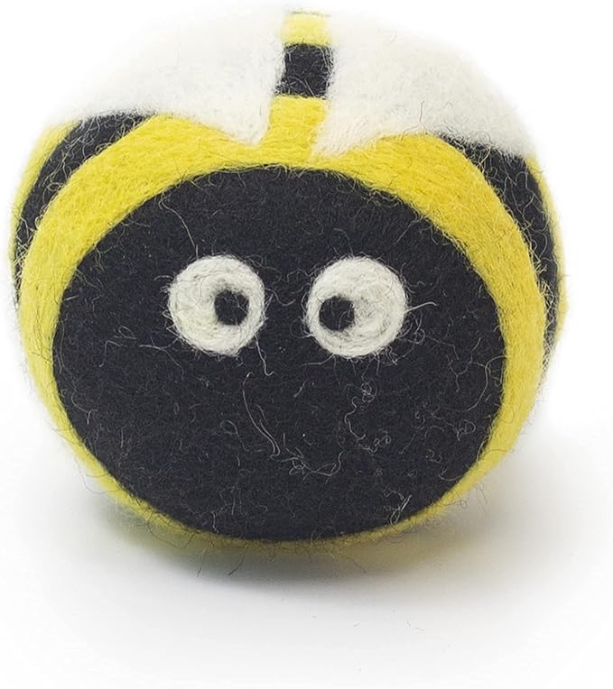 Friendsheep Wool Dryer Balls, Organic Reusable Fabric Softener Alternative for Laundry, Handmade, Fair Trade, Hypoallergenic, Eco-Friendly, Plastic-Free (6 Pack XL – Busy Bees)