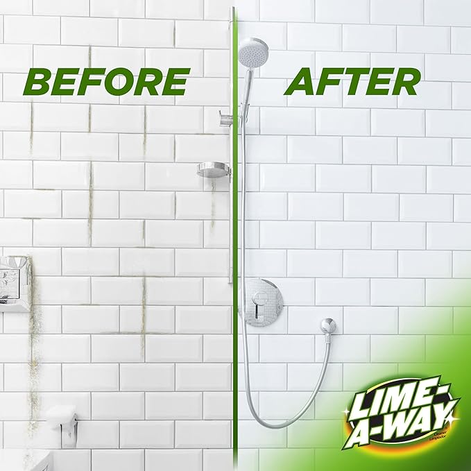 Lime-A-Way Hard Water Stain Remover Spray, Removes Lime, Calcium & Rust in Seconds, Bathroom Cleaner, 32 fl oz