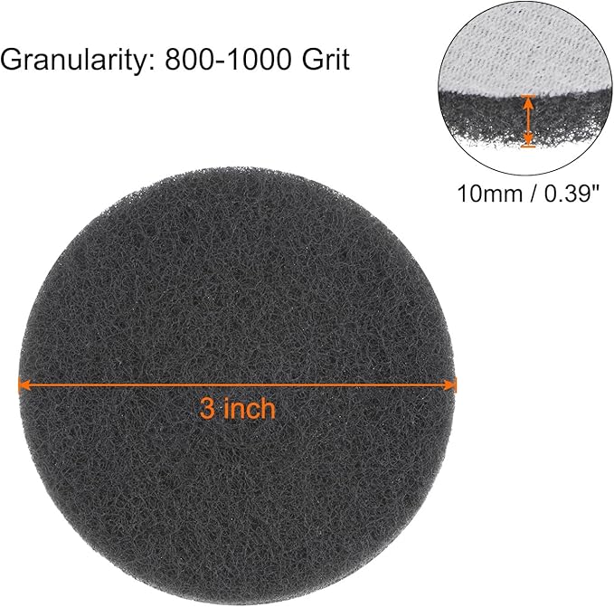 HARFINGTON 6pcs Drill Power Brush 3 inch Tile Scrubber Scouring Pads 800-1000 Grit for Bathroom Kitchen Household Cleaning