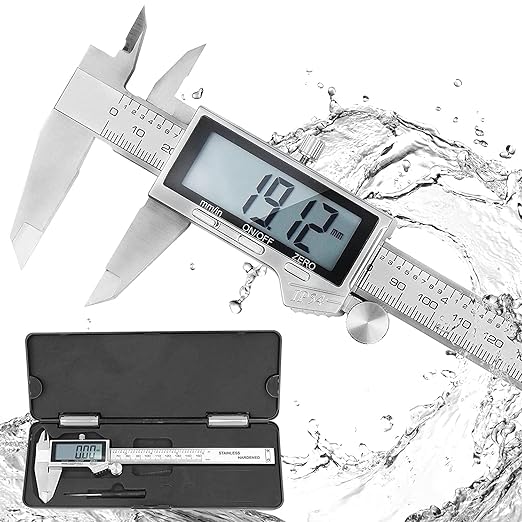 Digital Caliper, IP54 Waterproof Stainless Steel Caliper Measuring Tool, Vernier Caliper with Huge LCD Screen, Auto - Off Feature, Inch and Millimeter Conversion (6 Inch /150 mm)
