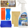 Tiepetly Oven Cleaner Heavy Duty 500ml, Complete Oven Cleaner Non Toxic Fume Free with Non-Scratch Scraper, Cloth, Easy Deep Clean for Racks, Grills, BBQ, Air Fryers, Kitchens, Outdoor and Vehicles