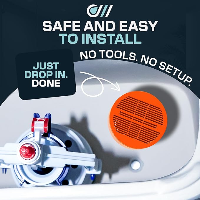 Toilet Guard Hard Water & Limescale Drop-In Toilet Tank Tablet | Polyphosphate Formula | Helps Reduce Rings, Stains & Mineral Buildup | Bleach-Free 180-Day Tablet