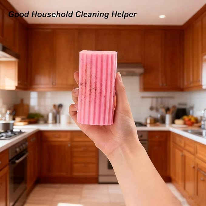 Damp Clean Duster Sponge 4 Pack Household Cleaning Sponges Reusable Dusting Sponge for Brushing Blind Glass Vents Window Mirrors Baseboards