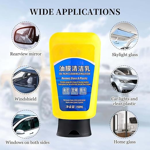 Oil Film Cleaning Emulsion, Quick Effect Oil Cleaning Emulsion - Car Window Glass Coating Remover