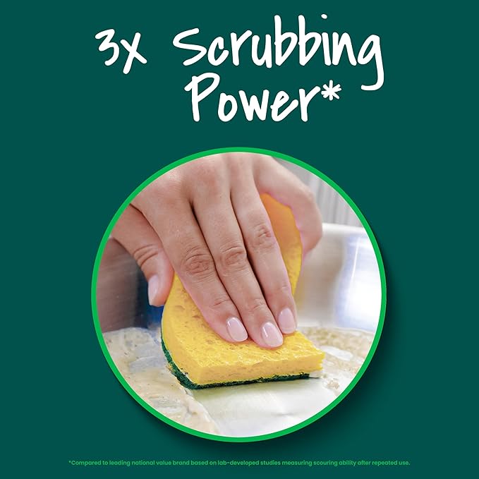 Scotch-Brite Heavy Duty Scrub Sponges, For Washing Dishes and Cleaning Kitchen, 12 Scrub Sponges