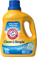 ARM & HAMMER Clean & Simple, 77 Loads Liquid Laundry Detergent, 100.5 Fl oz