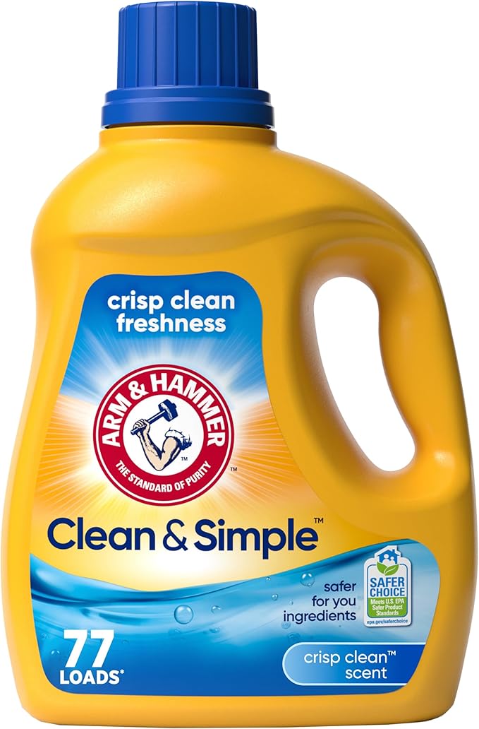 ARM & HAMMER Clean & Simple, 77 Loads Liquid Laundry Detergent, 100.5 Fl oz