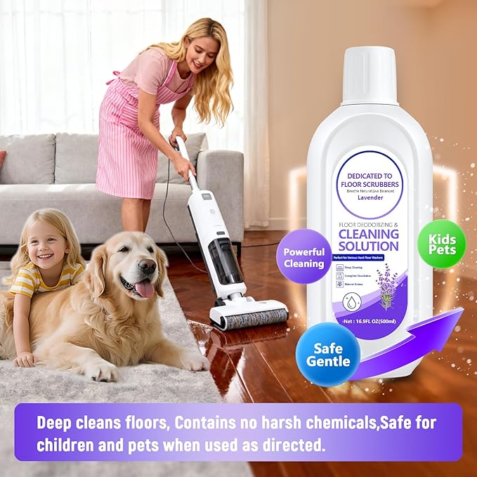Floor Cleaning Solution Compatible with Tineco – Lavender Floor Cleaner – Long-Lasting, Fresh & Crisp Scent – For All Cordless Wet/Dry Vacuum Mop Cleaner & Robot Vacuums with Mopping (2 Bottle)