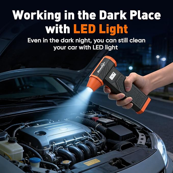 Compressed Air Duster, 2-in-1 Duster Blower & Vacuum with 320000RPM Jet Fan, Electric Air Duster Rechargeable, 4-Gear Adjustable Air Blower for Detailing Keyboard Computer Car Home Outdoor Cleaning