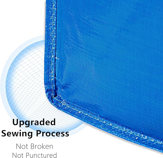 4 Pack Heavy Duty Extra Large Moving Bags - Strong Handles& Backpack Straps - Blue Storage Bags Alternative to Moving Boxes Bins, Packing bag Compatible with Ikea Frakta Cart