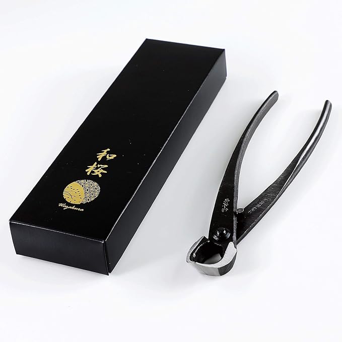 Wazakura Japanese Bonsai Tool Kit Made in Japan - Satsuki Scissors 7inch(180mm) + Concave Branch Cutter 8inch(200mm) Gift Box Set