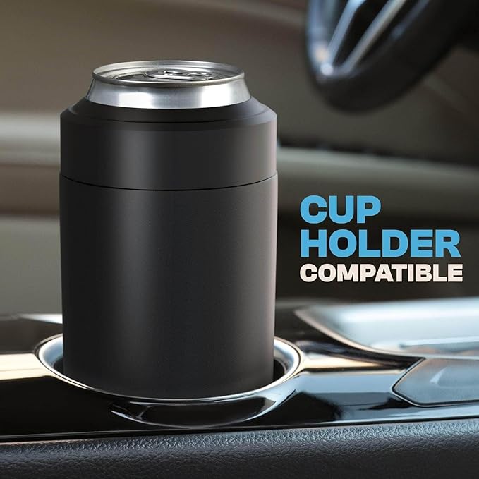 Frost Buddy Universal Can Cooler - Fits All - For Regular 12 & 16 oz or Slim-Size Bottles - Insulated Double-Walled Stainless Steel (Gunmetal Glory)