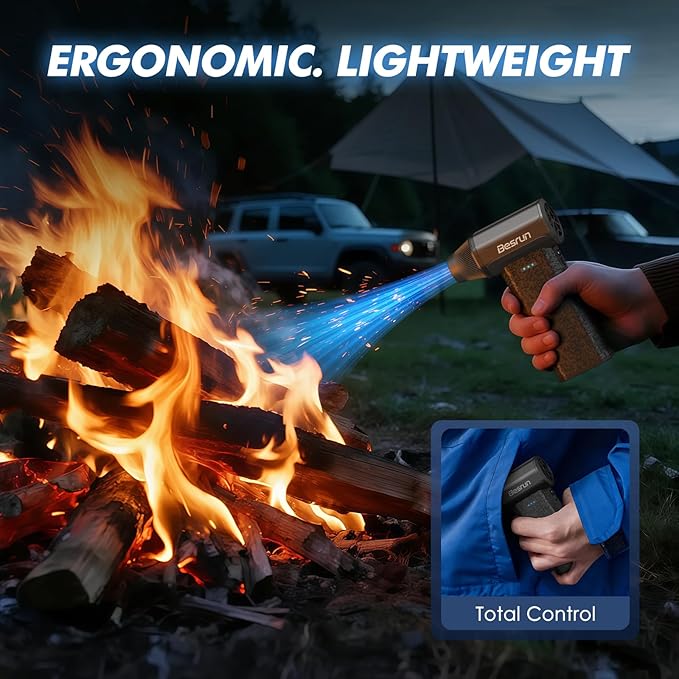 Electric Air Duster - 110,000 RPM Compressed Air Duster, 120W Cordless Air Blower for Computer Keyboard，House, Outdoor & Car, 3-Speed Rechargeable Mini Turbo Fan, Type-C Fast Charge (X113)