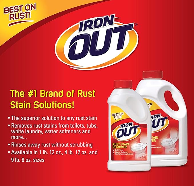 IRON OUT IO30N Rust Stain Remover Powder, 1 lb 12 oz Bottle, 2 Count (Pack of 2)