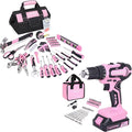 FASTPRO Pink Tool set -220-Piece Lady's Home Repairing Tool Kit & 20V Pink Cordless Lithium-ion Drill Driver