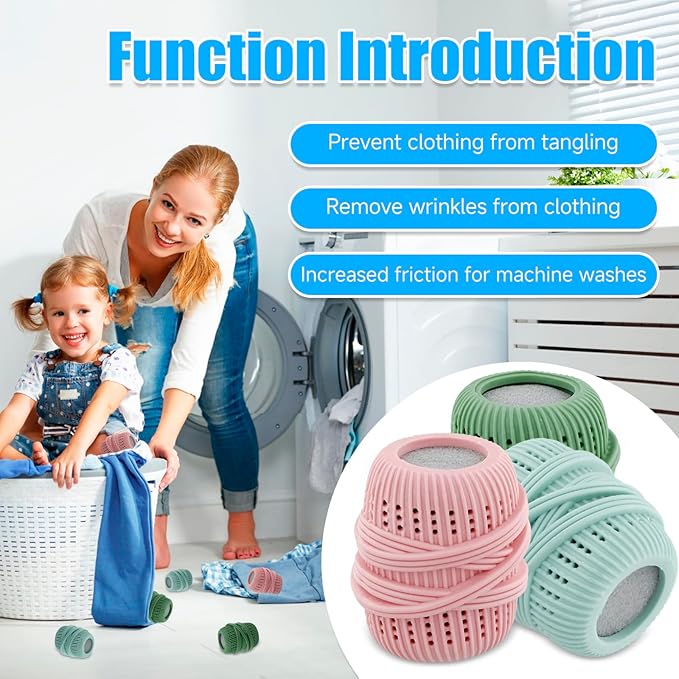 6Pcs Washing Machine Laundry Ball Fabric Softener Dispenser Balls for Washing Machine TPE Household Fabric Softener Dispenser Softener Ball Dispenser Laundry Detergent Balls for Laundry Room(6pcs)